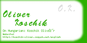 oliver koschik business card